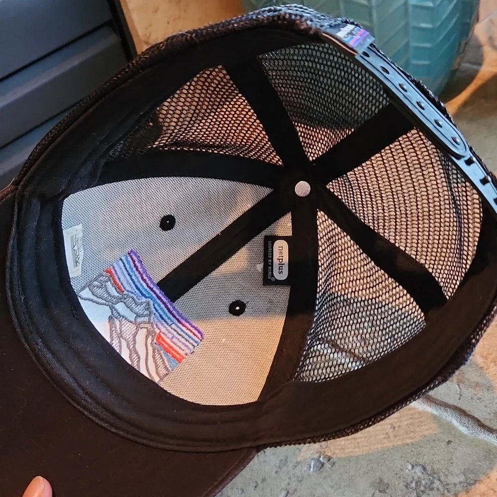 Patagonia Black Cap with Colorful Mountain Design Unisex